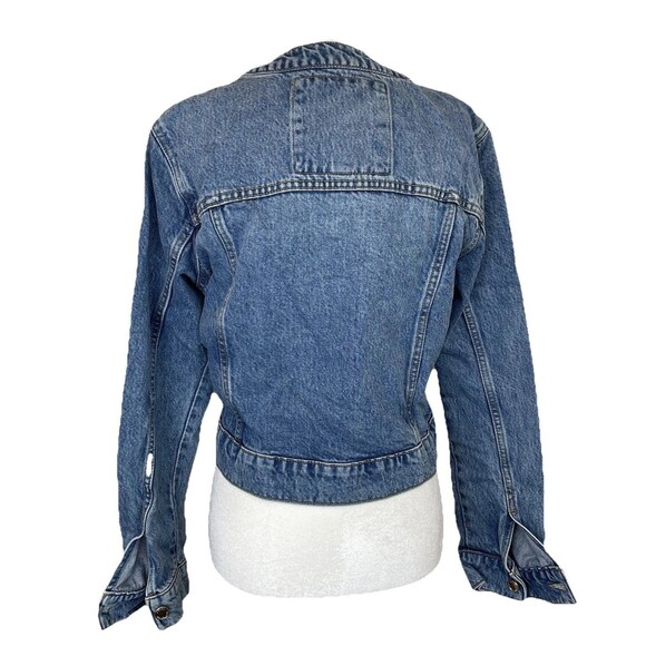 MICHAEL KORS Women's Blue Denim Jean Jacket, Gold MK Logo Buttons-M - Picture 2 of 10